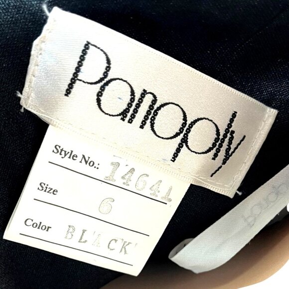 Panoply Black Rhinestone Embellished Mesh Illusion Gown Size 6 W Sheer Neckline - Picture 13 of 13